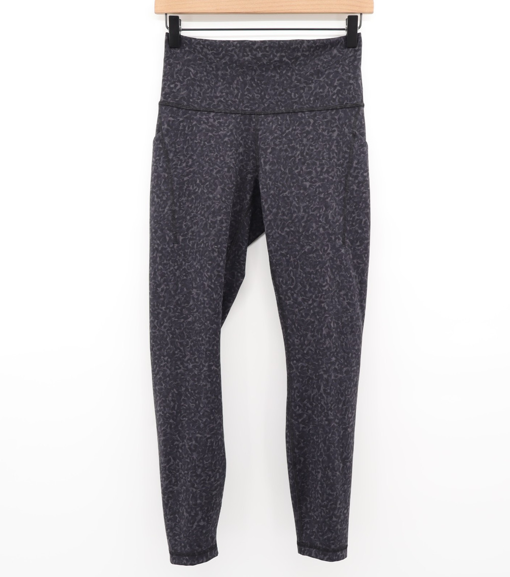 Lululemon Sz 8 Wunder Train High Rise Tight W/Pockets Heritage Lace Black Multi